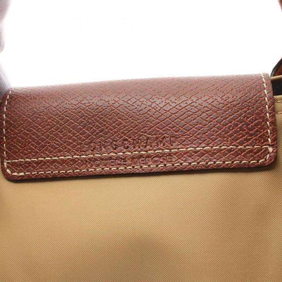 Longchamp Le Pliage Original M Tote Bag Nylon Leather Women's Brown Beige - Picture 5 of 5